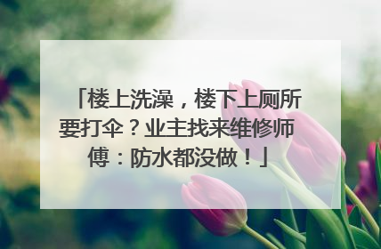 楼上洗澡，楼下上厕所要打伞？业主找来维修师傅：防水都没做！