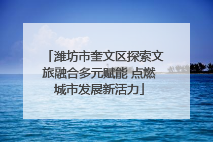 潍坊市奎文区探索文旅融合多元赋能 点燃城市发展新活力