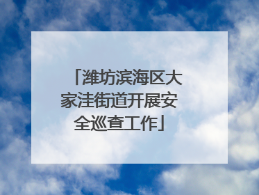 潍坊滨海区大家洼街道开展安全巡查工作