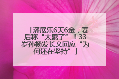 潘展乐6天6金，赛后称“太累了”！33岁孙杨发长文回应“为何还在坚持”