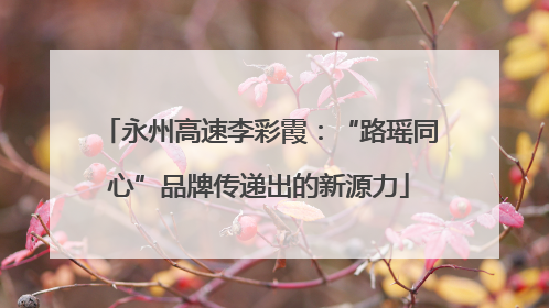 永州高速李彩霞：“路瑶同心”品牌传递出的新源力