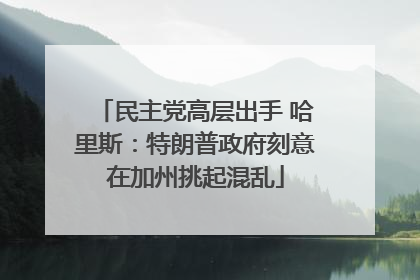民主党高层出手 哈里斯：特朗普政府刻意在加州挑起混乱