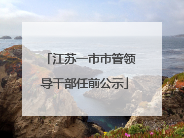 江苏一市市管领导干部任前公示
