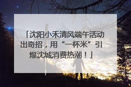 沈阳小禾清风端午活动出奇招，用“一杯米”引爆沈城消费热潮！