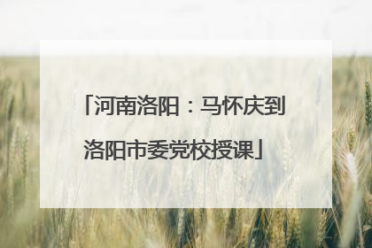 河南洛阳：马怀庆到洛阳市委党校授课