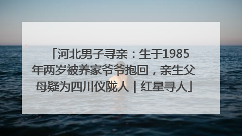 河北男子寻亲：生于1985年两岁被养家爷爷抱回，亲生父母疑为四川仪陇人｜红星寻人