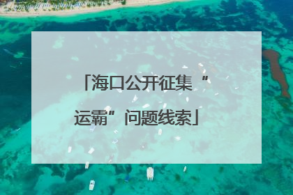 海口公开征集“运霸”问题线索