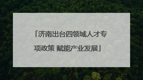 济南出台四领域人才专项政策 赋能产业发展