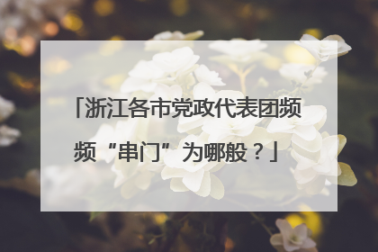 浙江各市党政代表团频频“串门”为哪般？