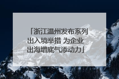 浙江温州发布系列出入境举措 为企业出海增底气添动力