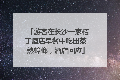 游客在长沙一家桔子酒店早餐中吃出蒸熟蟑螂，酒店回应