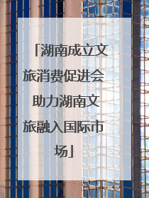 湖南成立文旅消费促进会 助力湖南文旅融入国际市场