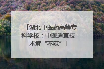 湖北中医药高等专科学校：中医适宜技术解“不寐”