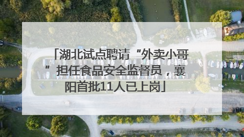湖北试点聘请“外卖小哥”担任食品安全监督员，襄阳首批11人已上岗