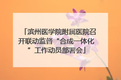 滨州医学院附属医院召开联动监督“合成一体化”工作动员部署会