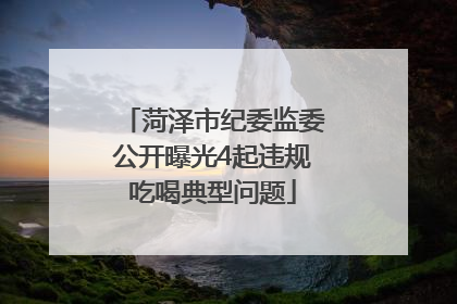 菏泽市纪委监委公开曝光4起违规吃喝典型问题