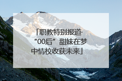 职教特别报道· “00后”甜妹在梦中情校收获未来