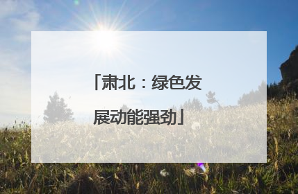肃北：绿色发展动能强劲