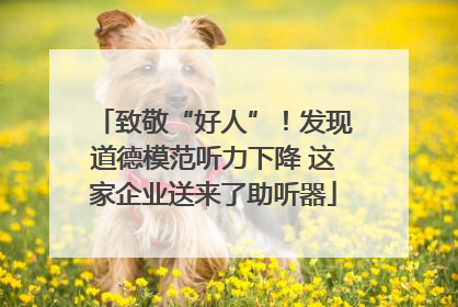 致敬“好人”！发现道德模范听力下降 这家企业送来了助听器