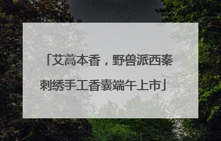 艾蒿本香，野兽派西秦刺绣手工香囊端午上市