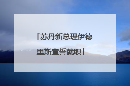 苏丹新总理伊德里斯宣誓就职