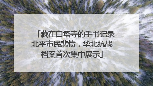 藏在白塔寺的手书记录北平市民悲愤，华北抗战档案首次集中展示