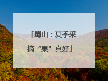 蜀山：夏季采摘“果”真好