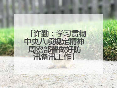 许勤：学习贯彻中央八项规定精神 周密部署做好防汛备汛工作