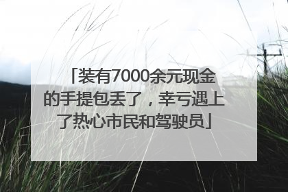 装有7000余元现金的手提包丢了，幸亏遇上了热心市民和驾驶员