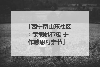 西宁南山东社区：亲制帆布包 手作感恩母亲节