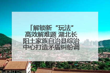 解锁新“玩法” 高效解难题 湖北长阳土家族自治县综治中心打造矛盾纠纷调处“终点站”
