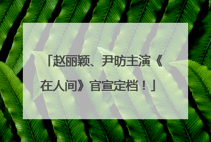赵丽颖、尹昉主演《在人间》官宣定档！