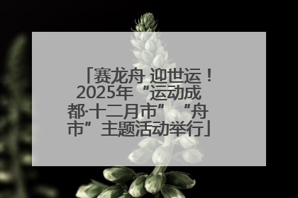 赛龙舟 迎世运！2025年“运动成都·十二月市”“舟市”主题活动举行