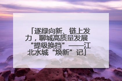 逐绿向新、链上发力，聊城高质量发展“提级换挡”——江北水城“焕新”记