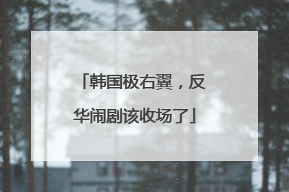 韩国极右翼，反华闹剧该收场了