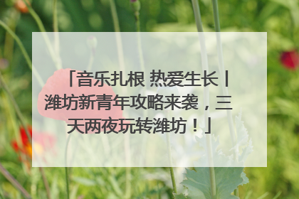 音乐扎根 热爱生长丨潍坊新青年攻略来袭，三天两夜玩转潍坊！