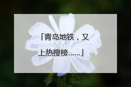 青岛地铁，又上热搜榜……