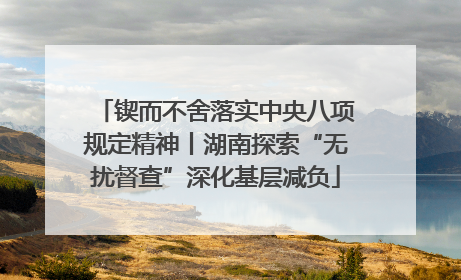 锲而不舍落实中央八项规定精神丨湖南探索“无扰督查”深化基层减负