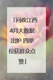 问政江西4月大数据出炉 四单位获群众点赞
