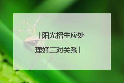 阳光招生应处理好三对关系