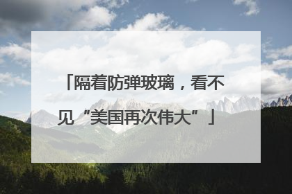 隔着防弹玻璃，看不见“美国再次伟大”