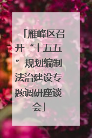 雁峰区召开“十五五”规划编制法治建设专题调研座谈会