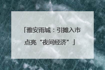 雅安雨城：引摊入市 点亮“夜间经济”