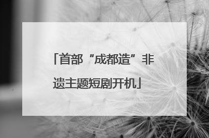 首部“成都造”非遗主题短剧开机