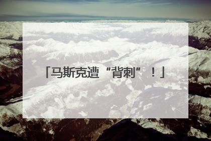 马斯克遭“背刺”！