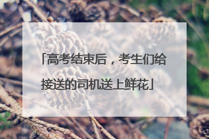 高考结束后，考生们给接送的司机送上鲜花
