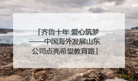 齐鲁十年 爱心筑梦——中国海外发展山东公司点亮希望教育路