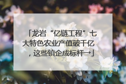 龙岩“亿链工程”七大特色农业产值破千亿，这些镇企成标杆→