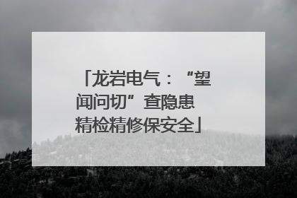 龙岩电气：“望闻问切”查隐患 精检精修保安全