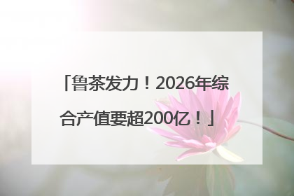 鲁茶发力！2026年综合产值要超200亿！